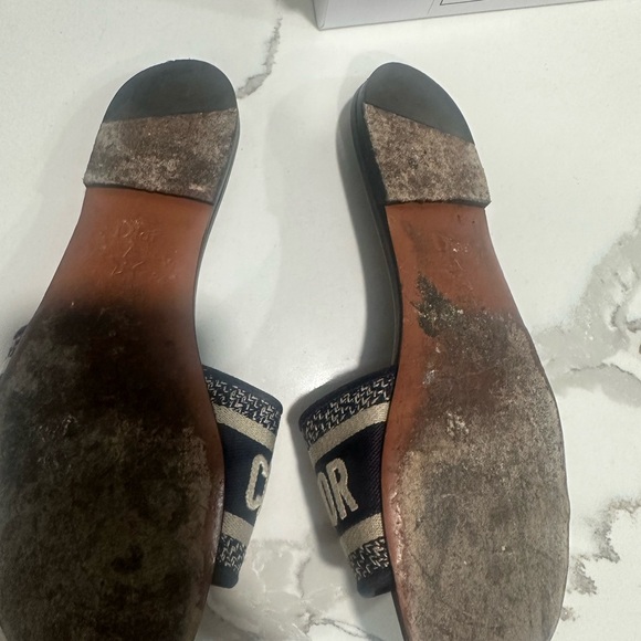 Christian Dior Dway slide  size 36 Deep Blue Embroidered Cotton - Picture 4 of 5